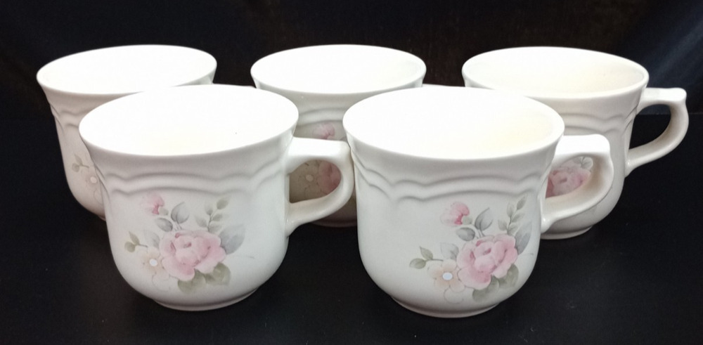 Pfaltzgraff Tea Rose Coffee Mugs Cups USA Made 5
